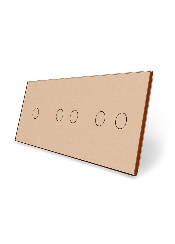 Рамка 3-постова для 1-сенсорного та двох 2-сенсорних вимикачів (1-2-2), загартоване скло, золота, 223×80 Livolo (370971517)