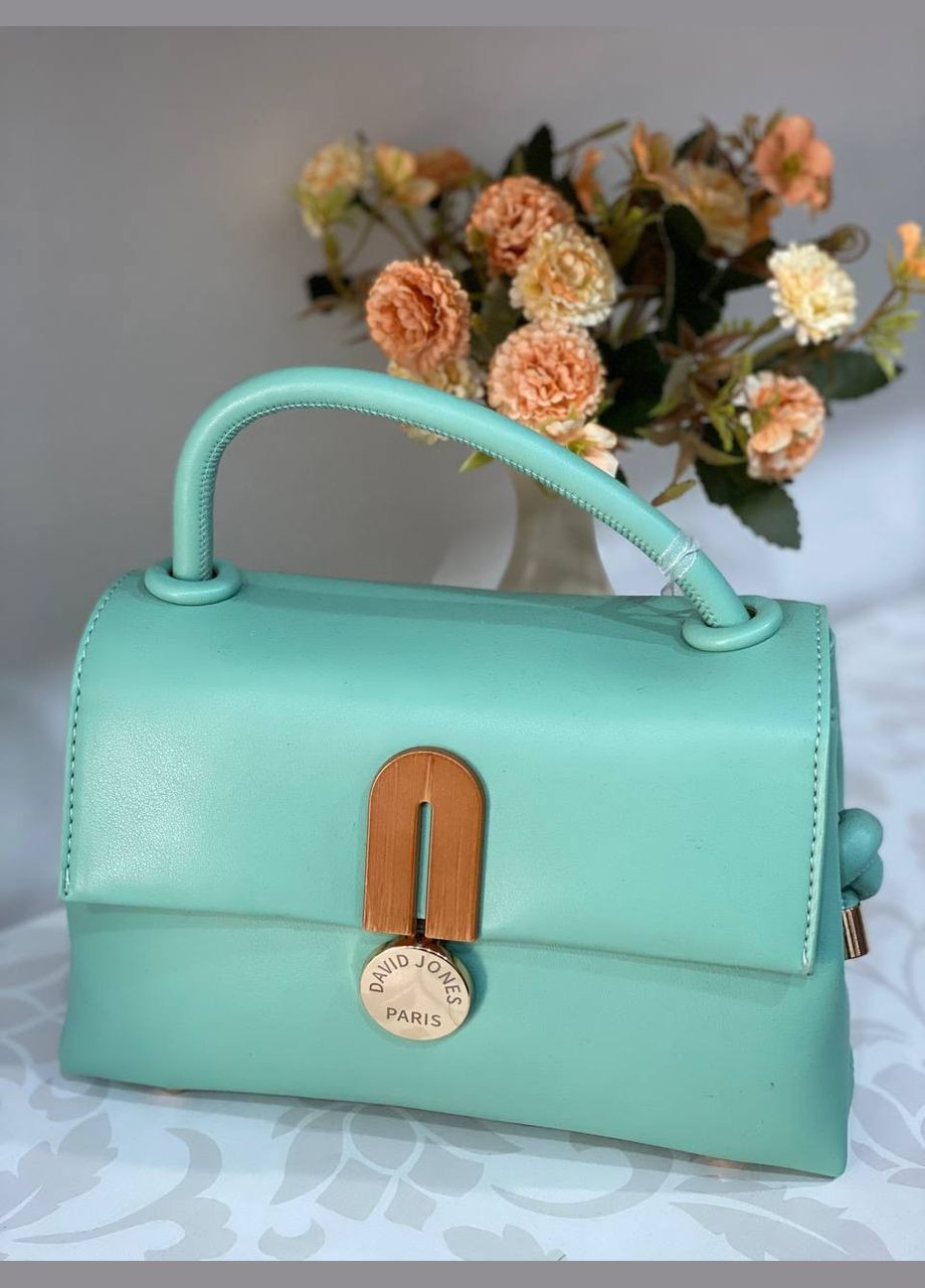 Класична маленька жіноча сумка із еко-шкіри бiрюзового кольору 31996 No Brand (324413256)