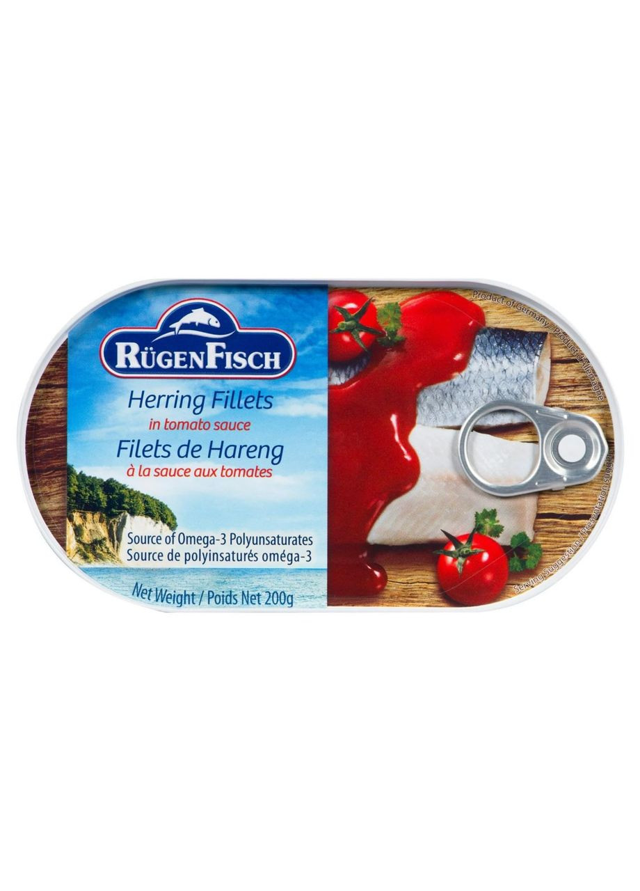 Филе сельди Rugen Fisch Herring Fillets in Tomato Sauce 200 г No Brand (329727591)