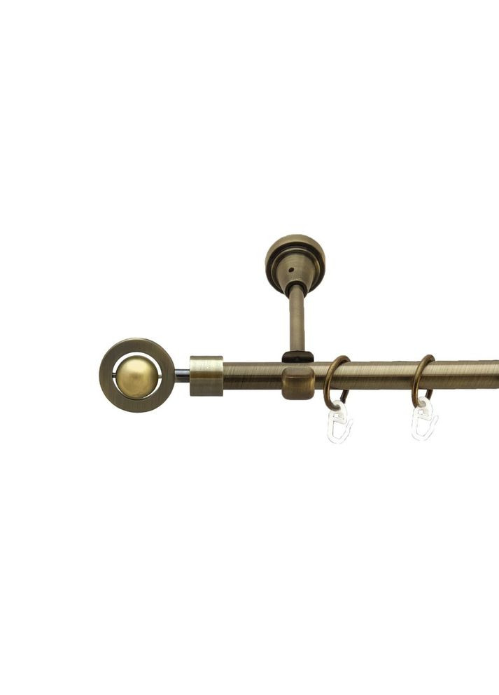 Карниз Пополо Комбінований металевий однорядний відкритий гладка труба Антик 16 мм 200 см (00-00017008) ORVIT (300285150)