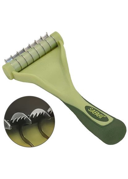 Інструмент для короткої та середньої линяючої вовни котів Short Shed Magic (76484632280) Safari (279560950)