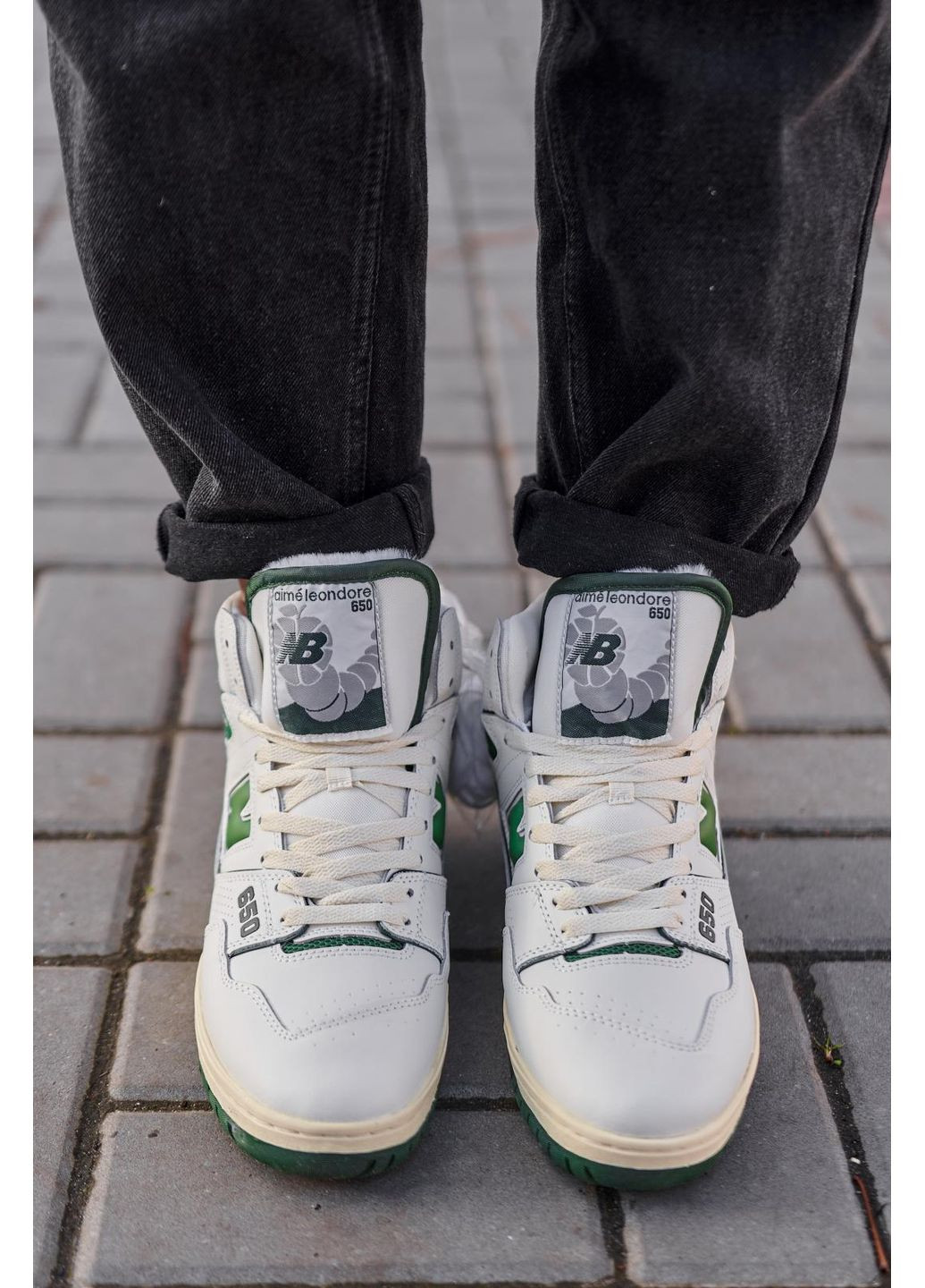 КРОСІВКИ ЖІНОЧІ NEW BALANCE 650 HIGHT WHITE GREEN FUR НЬЮ БЕЛАНС 650 No Brand сірі зими (367114976)
