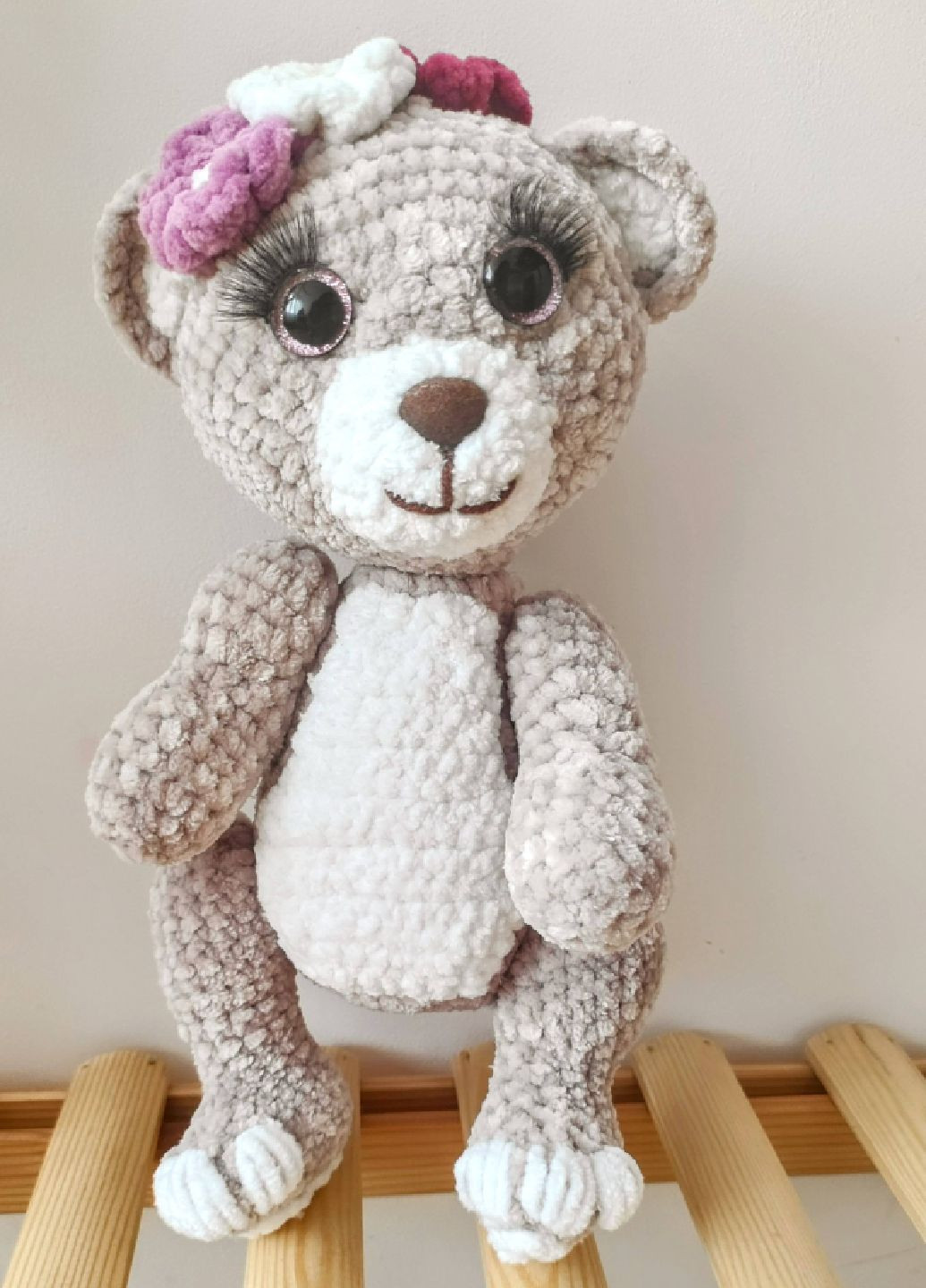 В'язаний ведмедик, м'яка іграшка, декор для дому, подарунок Handmade (301221501)