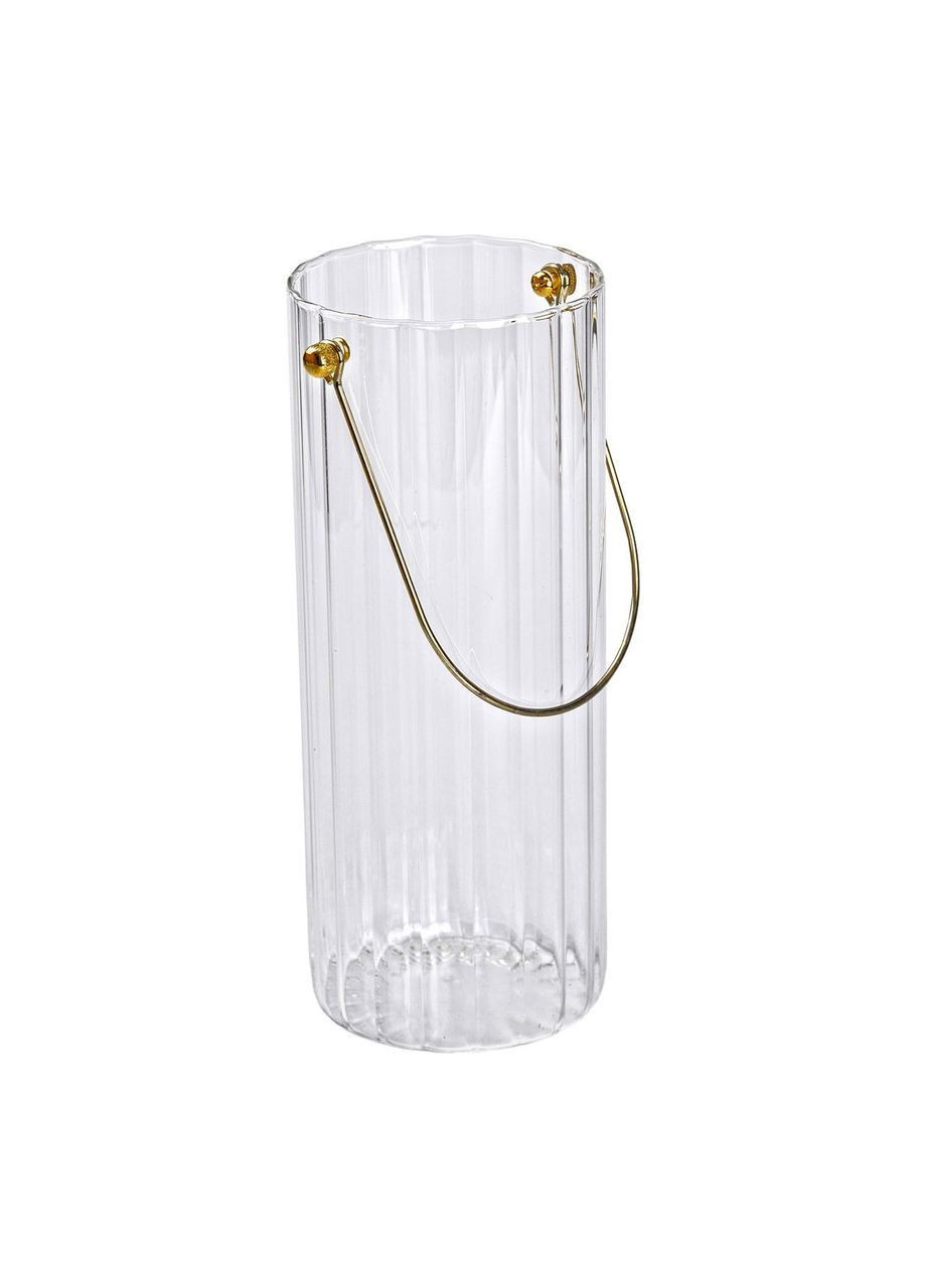 Декоративная стеклянная ваза для цветов с ручкой 29,5 см HP-1726 Yiwu (368766931)