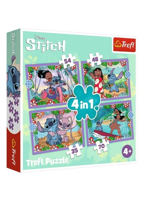 Пазл Disney Ліло та Стіч Шалений день 4 в 1 (34633) Trefl (367060122)