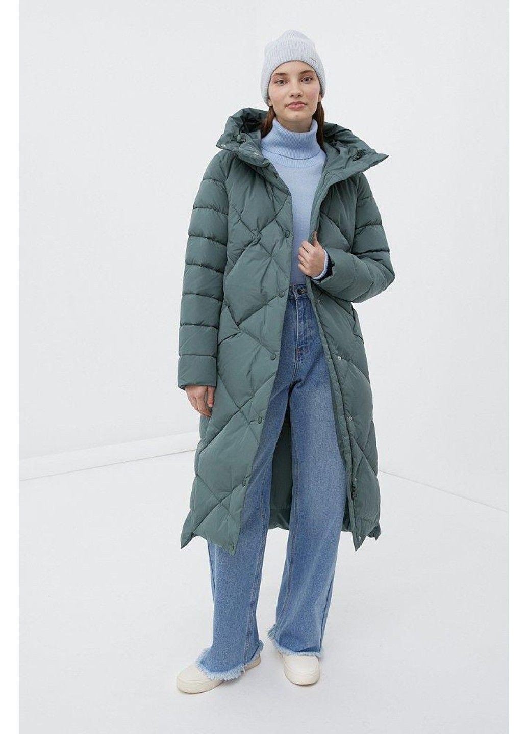 Зеленый зимний Пуховик Finn Flare