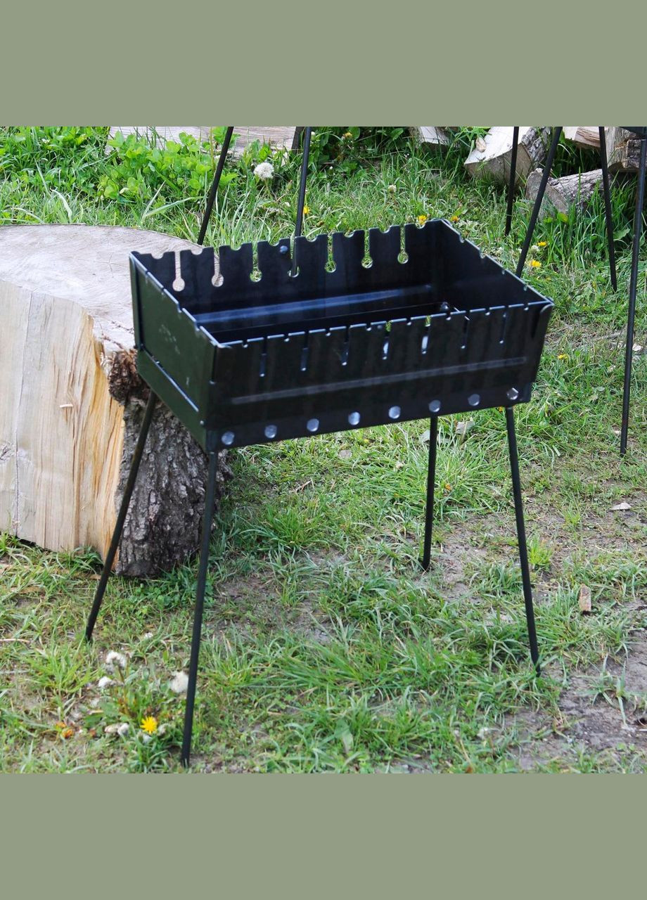 Мангал-чемодан 3 мм на 6 шампуров, раскладной жаровня гриль No Brand (347311454)