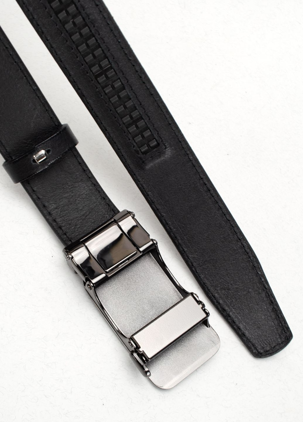 Ремінь шкіряний чоловічий чорний на автоматі SF-3418 (130 см) SFIP (316080462)