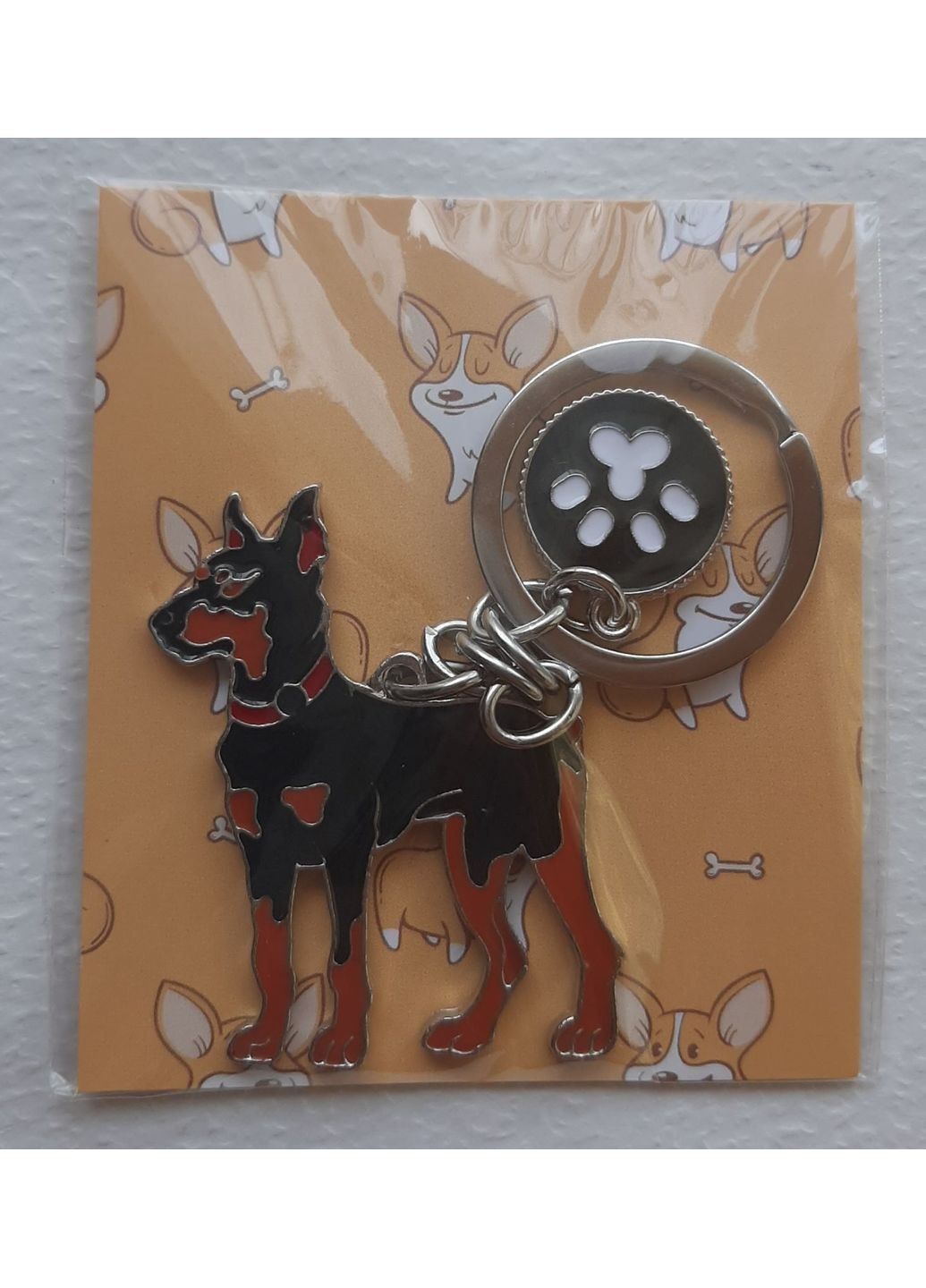 Доберман брелок металевий, брелок з доберманом на ключі, сумку, рюкзак No Brand (364357514)