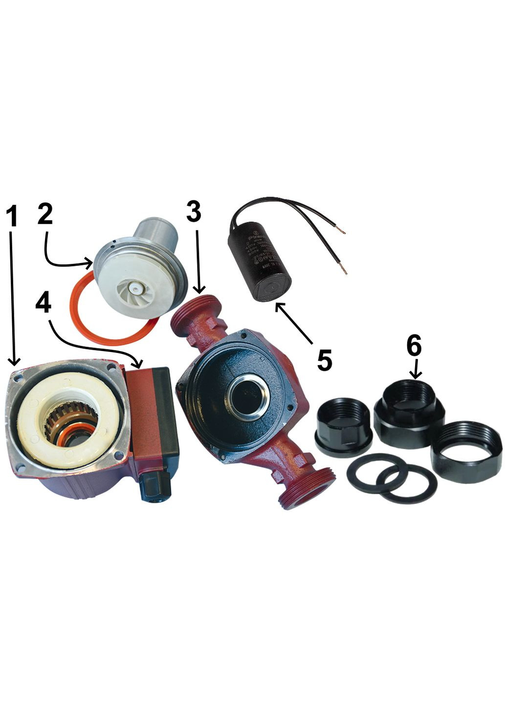 Насос циркуляційний pumpe ZP25/8 180мм + гайки VOLKS (300220748)