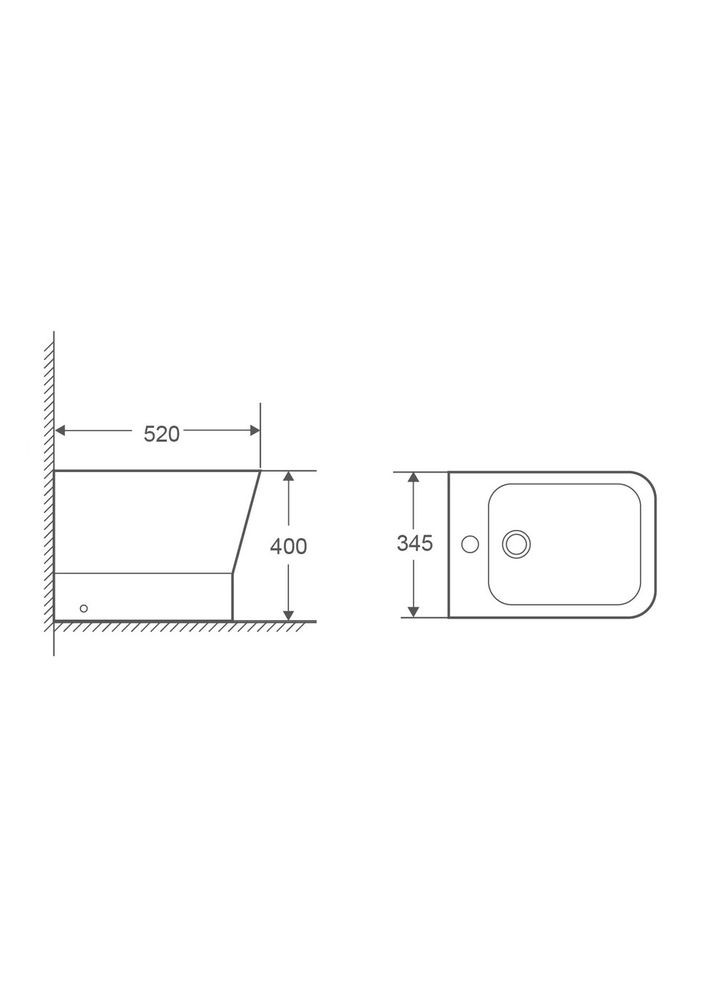 Биде напольное Premium STYLE-0601 520х345х395mm (MP6603) Mixxus (322290386)