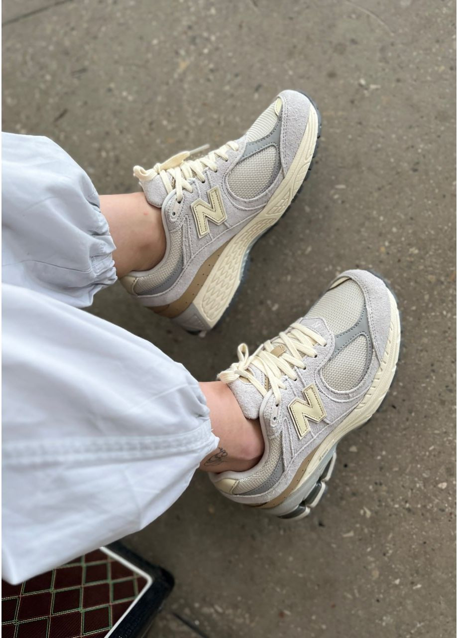 КРОССОВКИ ЖЕНСКИЕ NEW BALANCE 2002R BEIGE НЬЮ БЕЛАНС 2002R No Brand бежевые демисезоны (367170673)