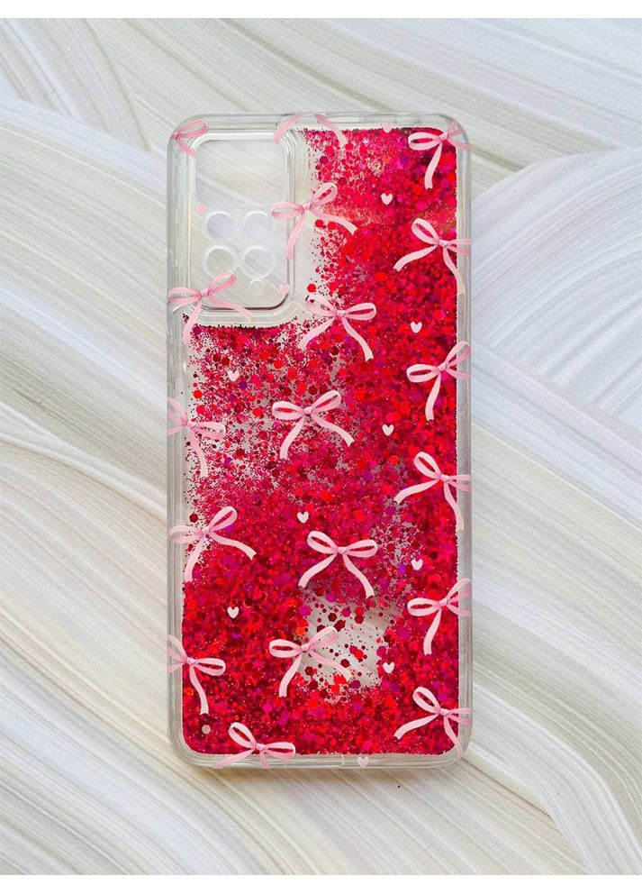Чехол с плавающими розовыми блестками на Xiaomi Redmi Note 11 Pro Бантики (принт 404) Creative (355404446)