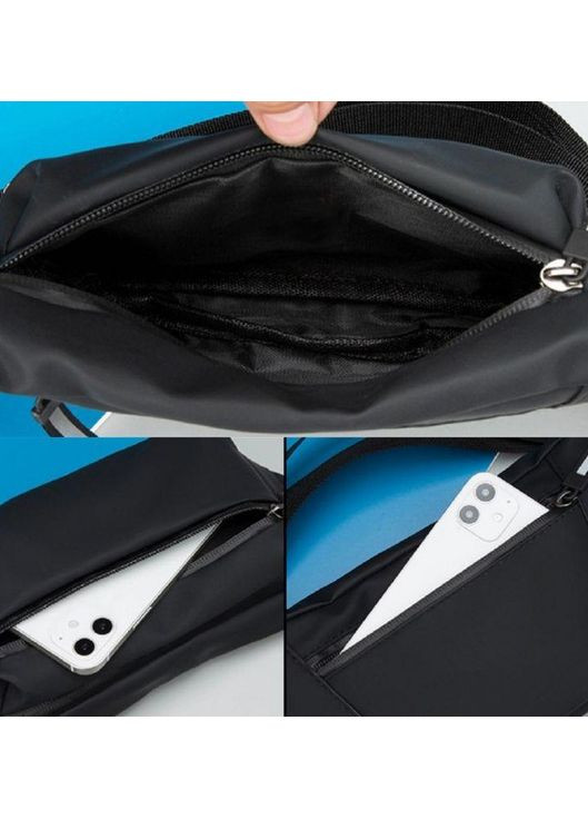 Сумка на пояс мужская тканевая черная Confident (360894081)