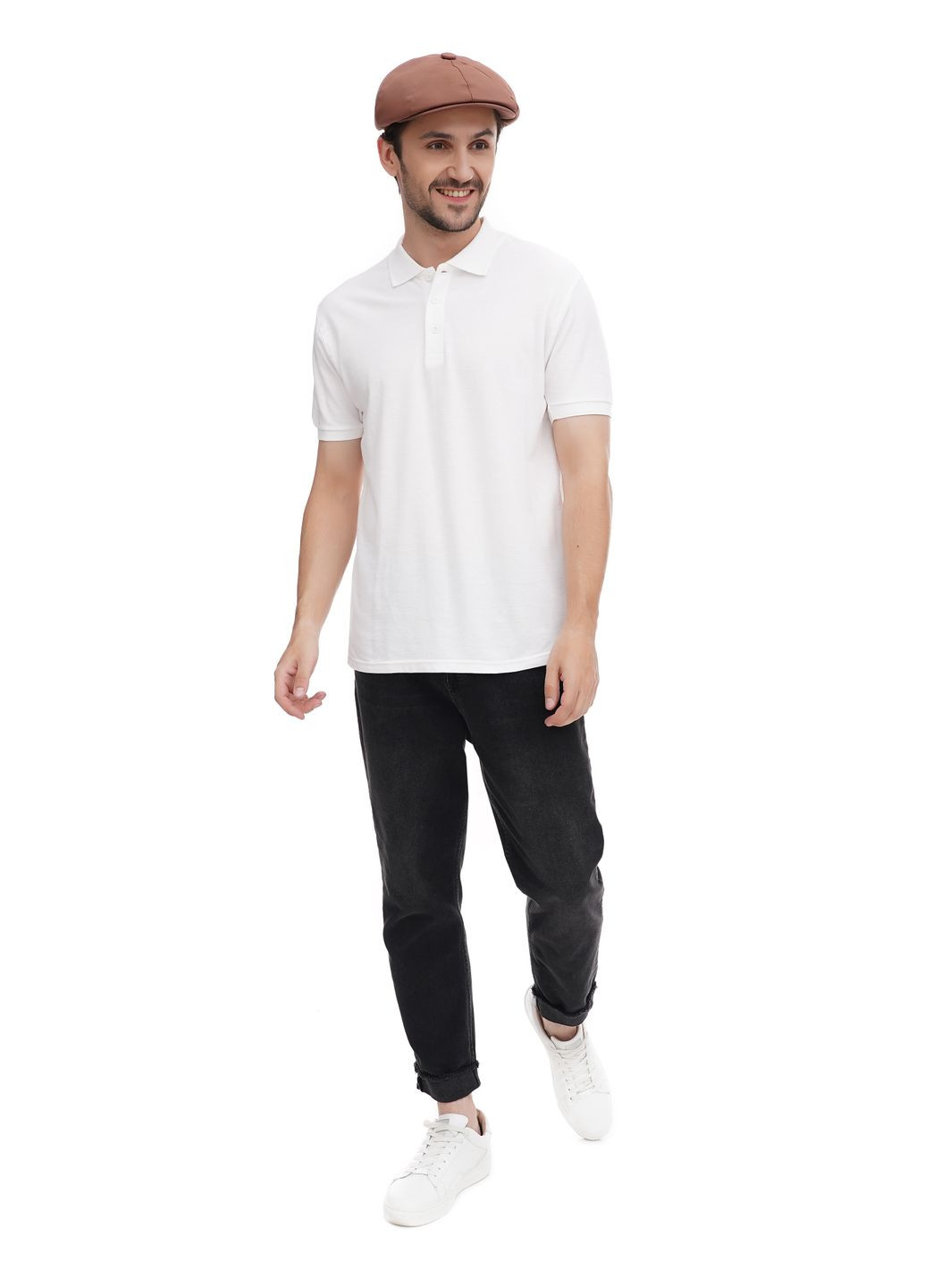 Чоловіча котонова кепка-восьмиклинка кольору какао VECONS Восьмиклинка — стильний та елегантний (304403946)