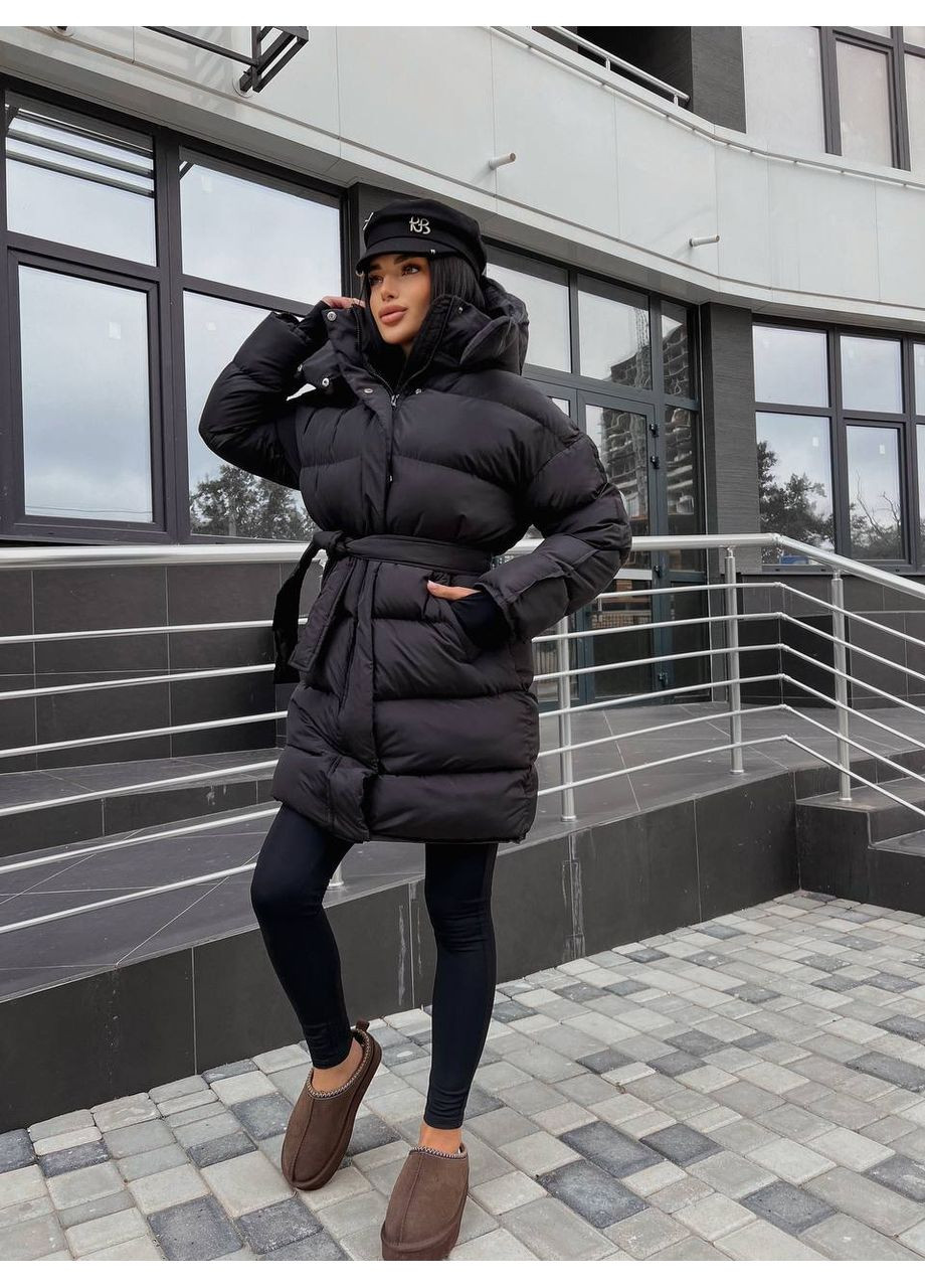 Черный зимний Пуховик No Brand