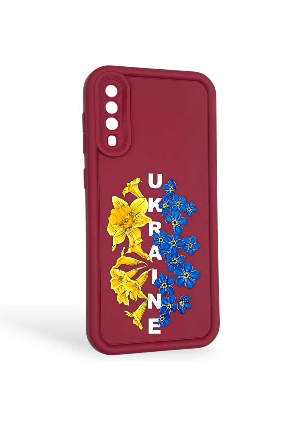 Чехол силиконовый Soft Touch с 3D принтом для Galaxy A50s (SM-A507F) бордовый (Полная защита камеры) Samsung (373670734)