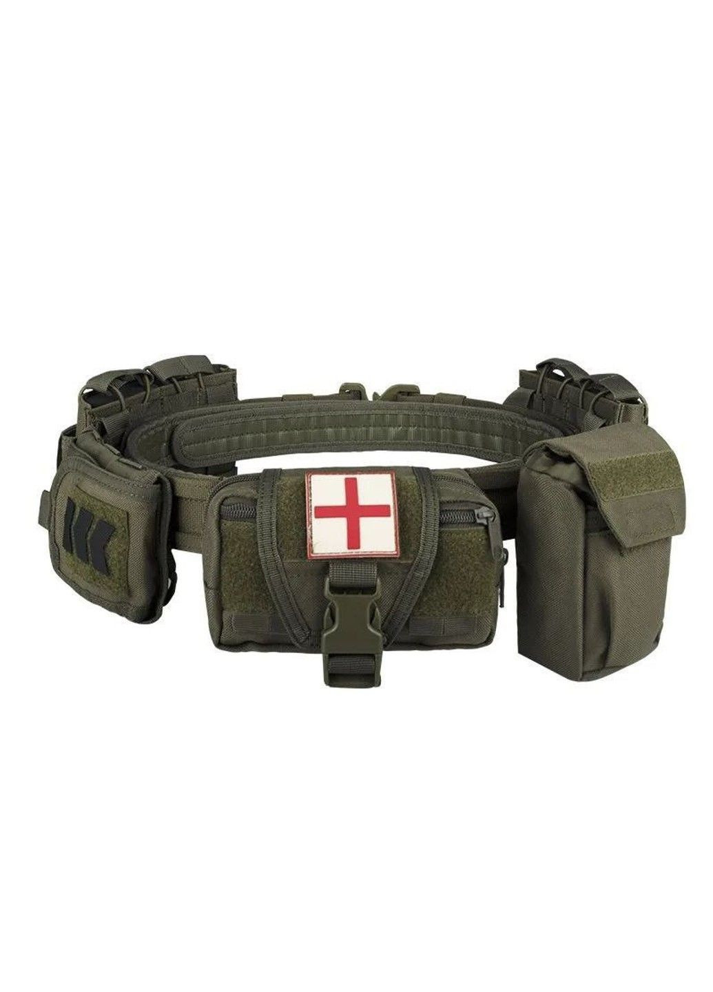 Пояс модульний розвантажувальний Yakeda з підсумками та системою Моллі Оливковий No Brand (332636484)