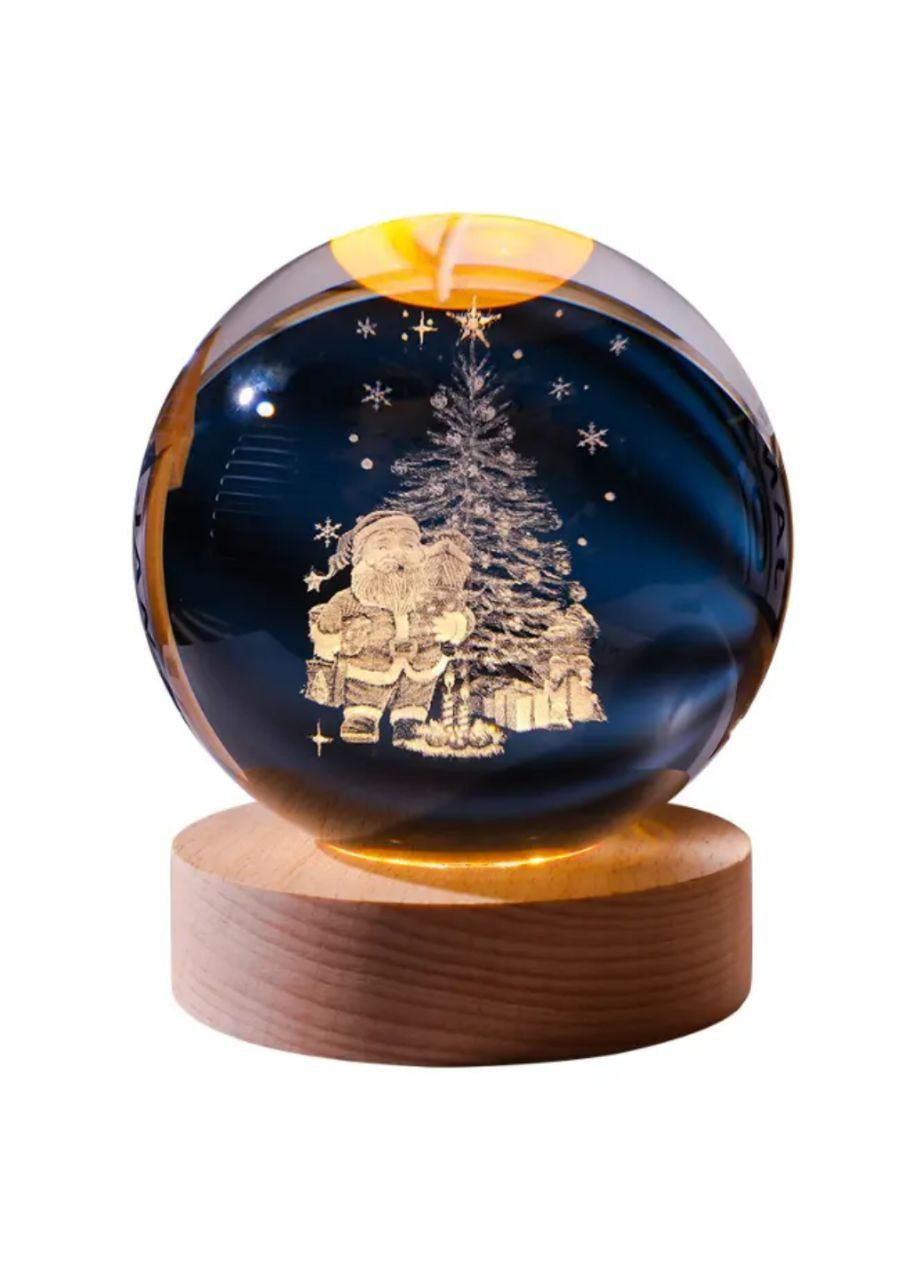 Декоративні 3D нічник кришталева куля Різдво No Brand (305236608)