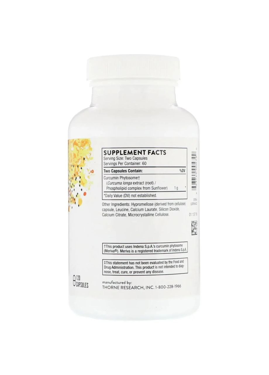 Куркумін (Meriva 500-SF) 500 мг 120 капсул Thorne Research (361118332)