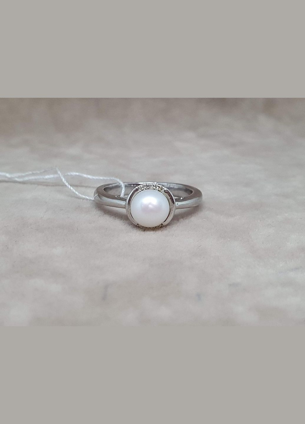 Срібне кільце з перлами і фіанітами. 9510163Б Top Silver (316699530)