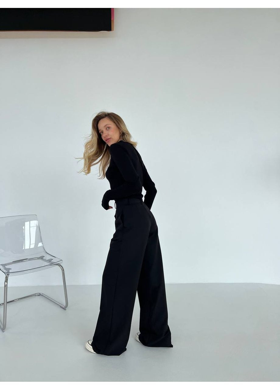 Жіночі брюки палаццо з ефектом запаху MonCher (351554796)