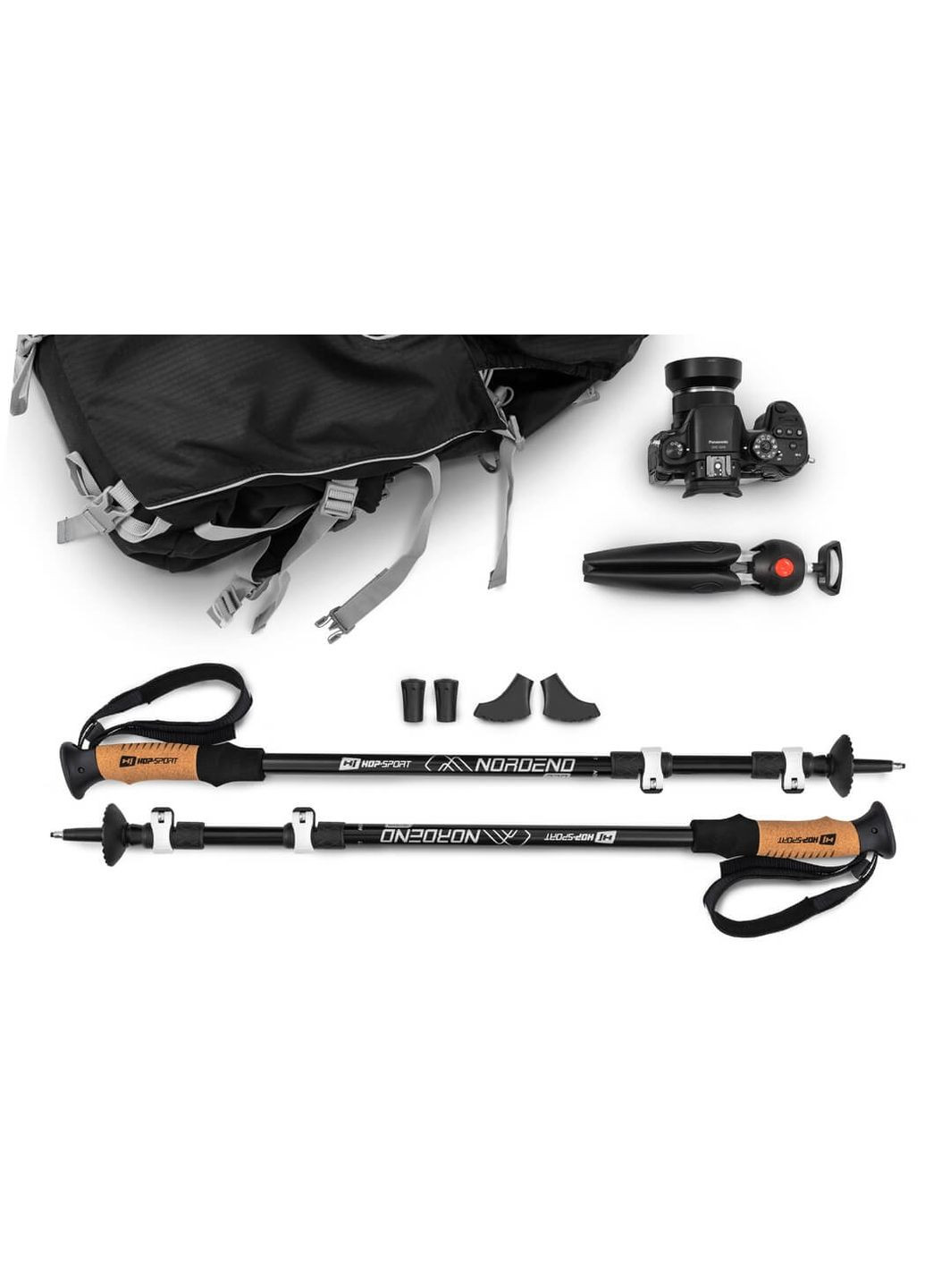 Трекінгові палиці Nordend Pro чорні Hop-Sport (301538766)