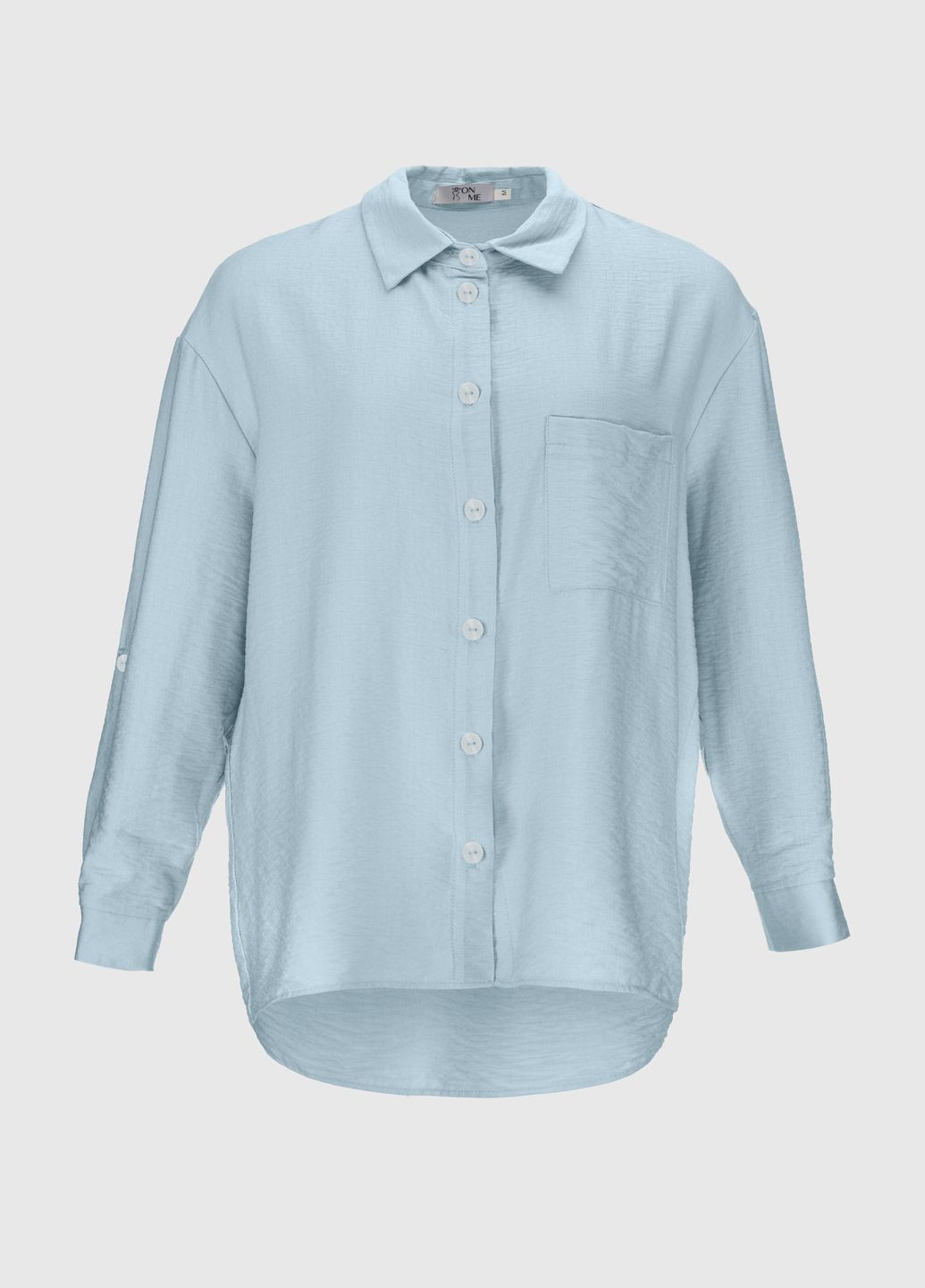 Голубой повседневный рубашка однотонная No Brand