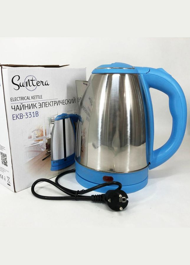Электрочайник EKB-331B, Тихий электрический чайник, чайник дисковый, хороший электрический чайник Suntera (364665808)