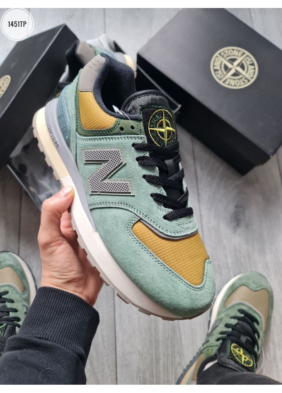 КРОССОВКИ ЖЕНСКИЕ NEW BALANCE 574 X STONE ISLAND LEGACY LIGHT GREEN НЬЮ БЕЛАНС 574 No Brand серые демисезоны (368884623)