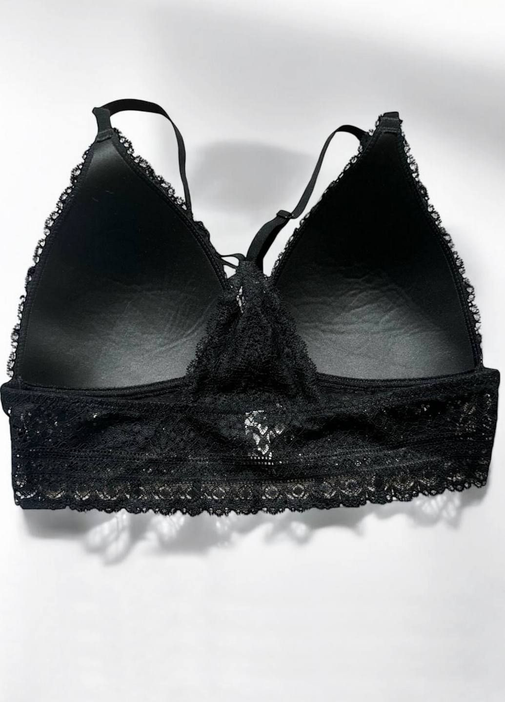 Чёрный кружевной бра Adele