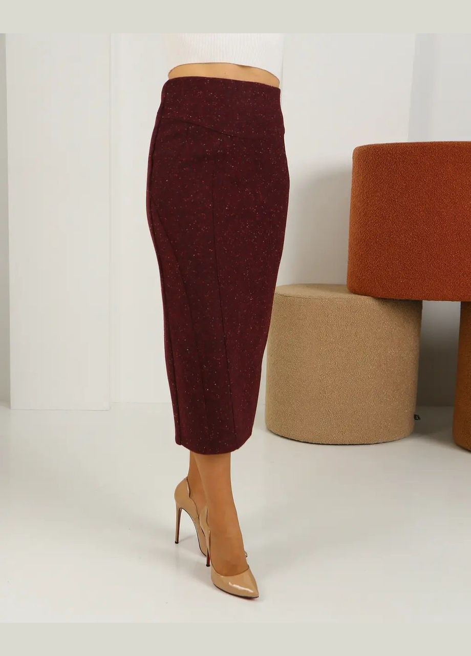 Бордовая офисная элегантная женская юбка 995бр1 бордо No Brand