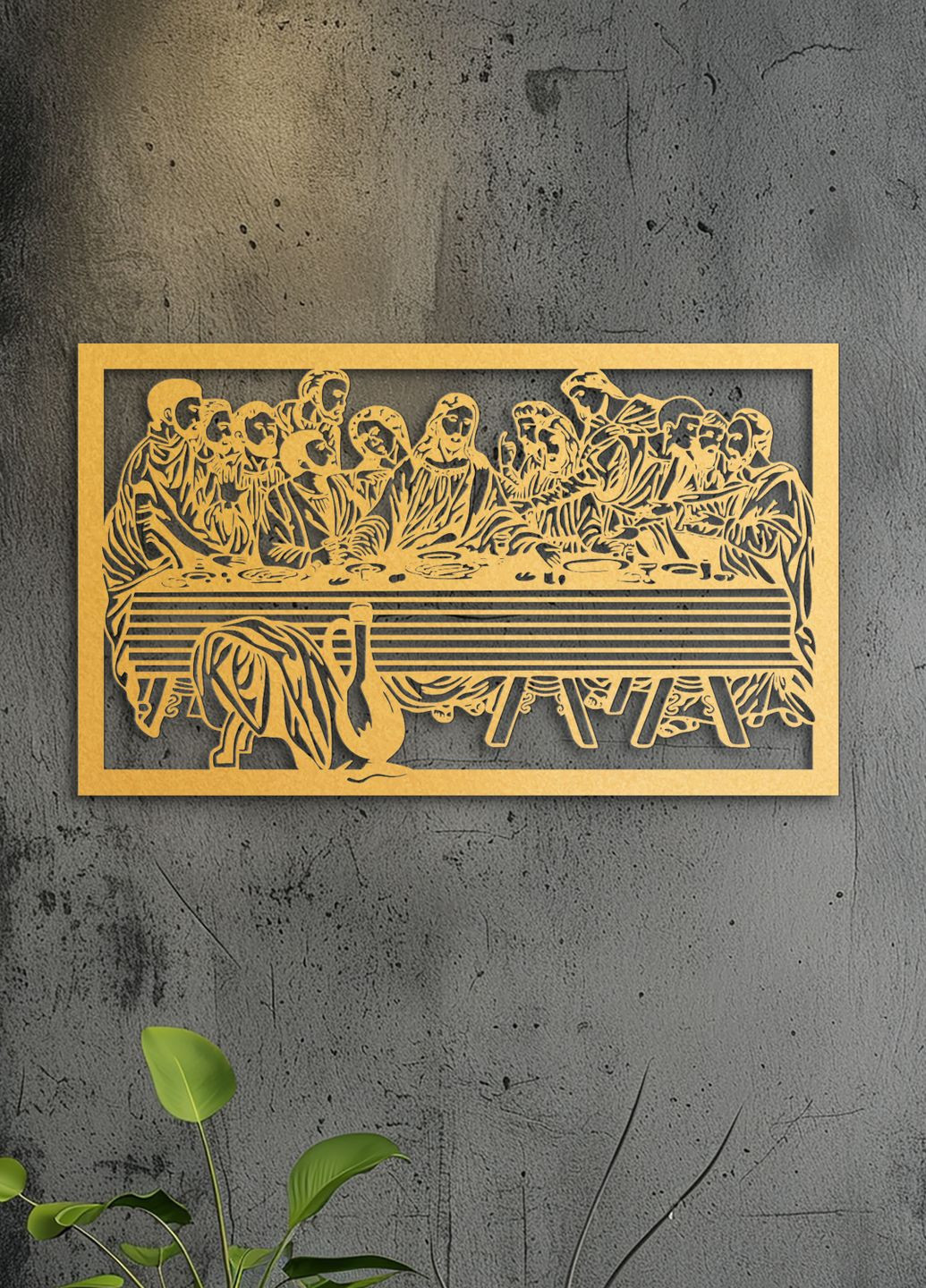 Інтер'єрна картина на стіну, декор в кімнату "Тайна вечеря", стиль мініімалізм 50х30 см Woodyard (292013808)