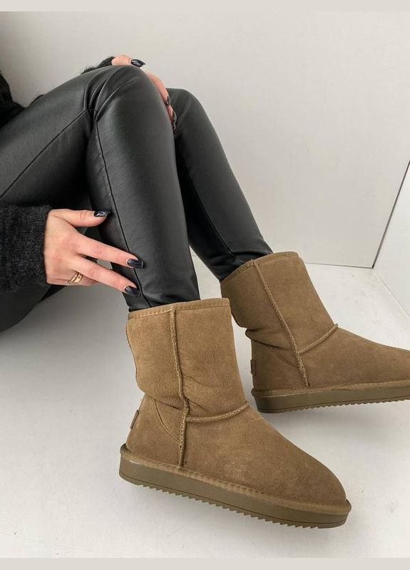 Угги натуральная замша хаки, зимние угги, зимние сапоги, сапожки ITTS (302388759)