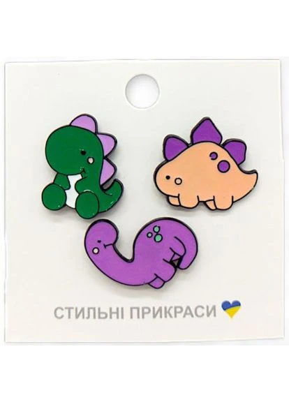Металеві значки (піни) "Динозаври", 3 штуки MIC (375464266)