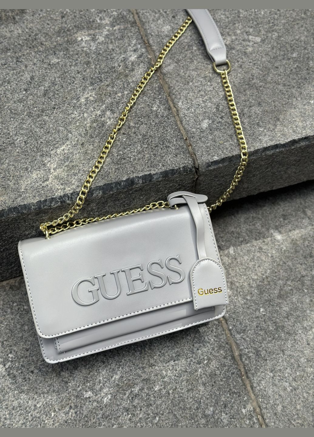 Жіноча сумка Guess крос-боді сіра No Brand (298730321)