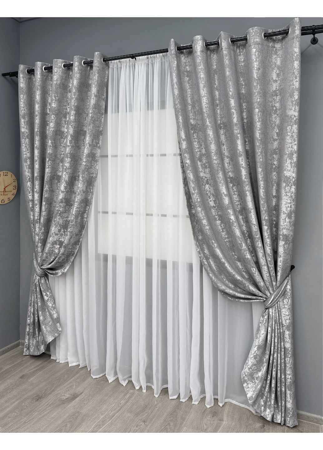 Комплект штор на люверсах Жаккард Sultan YL № 1668ш 150х250 см 2 шт (37-0169) VR-Textil (317461223)