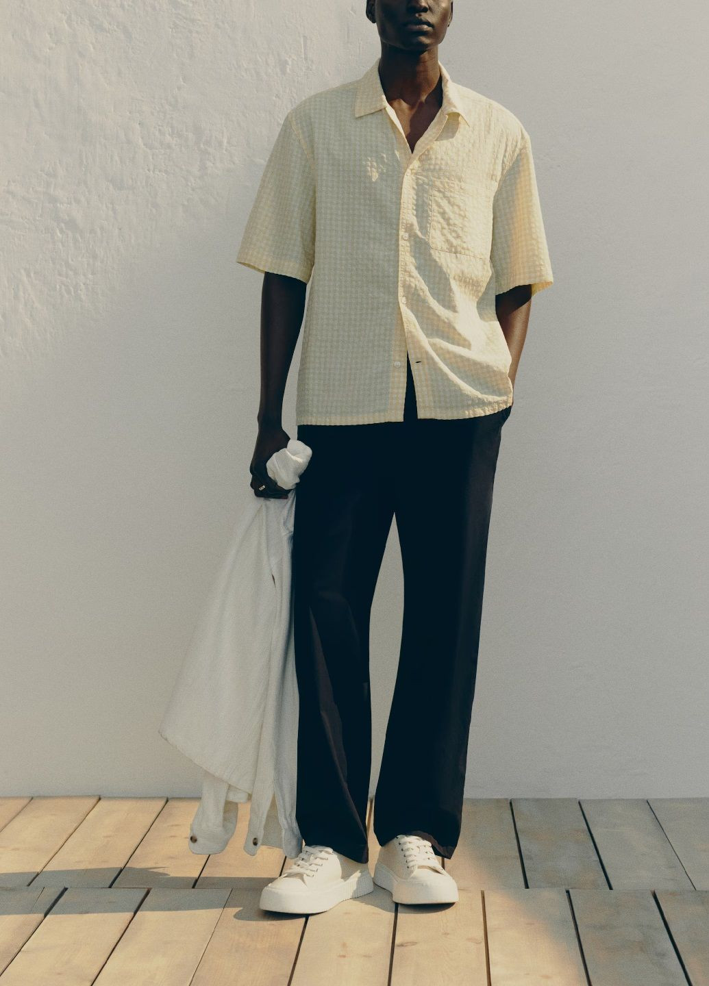 Желтая рубашка в клетку H&M