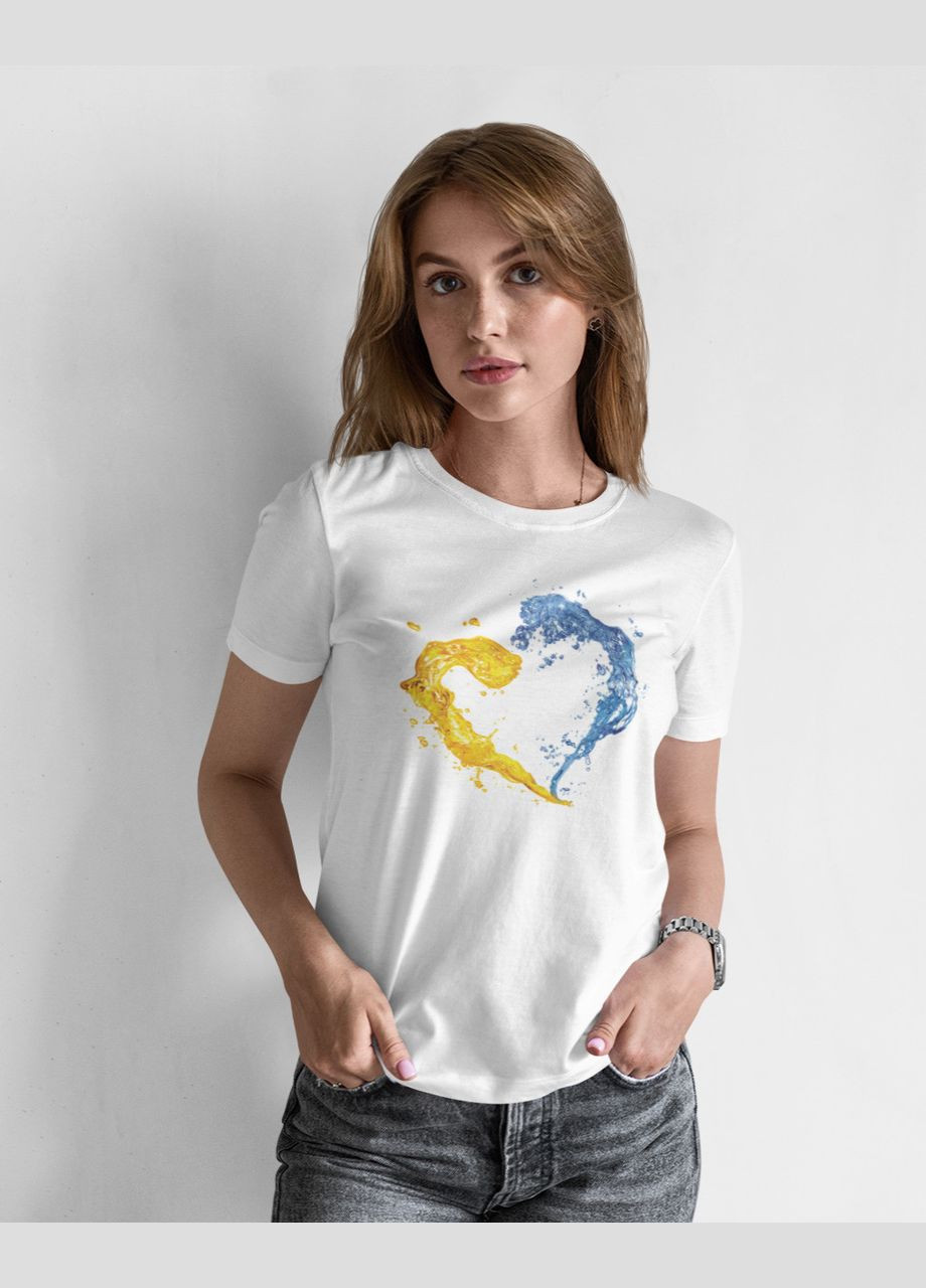 Біла літня жіноча патріотична футболка чорна 44 Mishe 240013