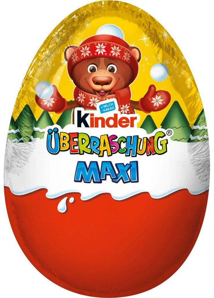Шоколадное яйцо Uberraschung Maxi Мишка 100 г Kinder (369622423)