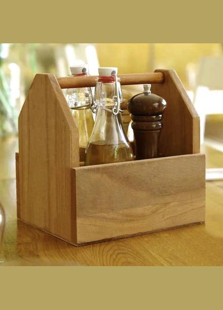 Підставка для столових приладів з дерева Ламела сієна (ПСП-010105) No Brand (327424536)