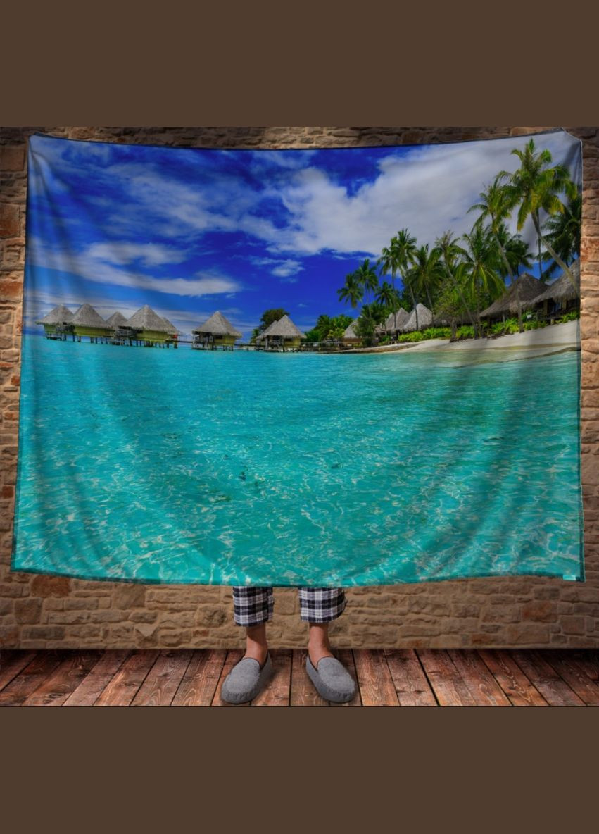 Плед с 3D принтом Океан, Райский уголок Перша Креативна мануфактура PERFECTUS Плед (301871040)