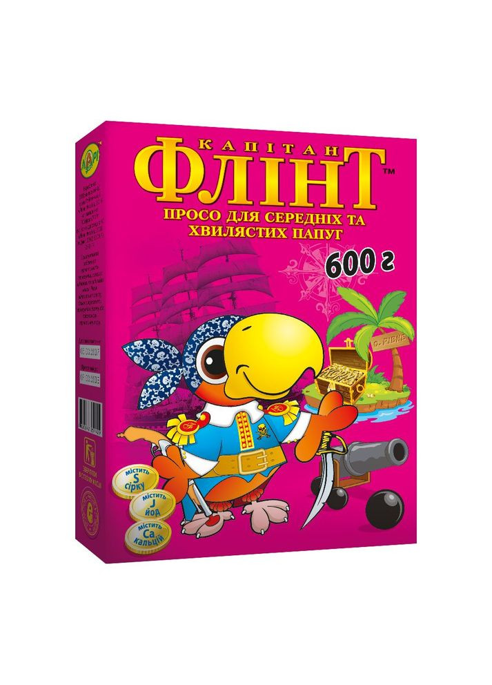 Флінт Просо корм для середніх і хвилястих папуг 600 г (5 упаковок) (A-002494) Лорі (314810985)