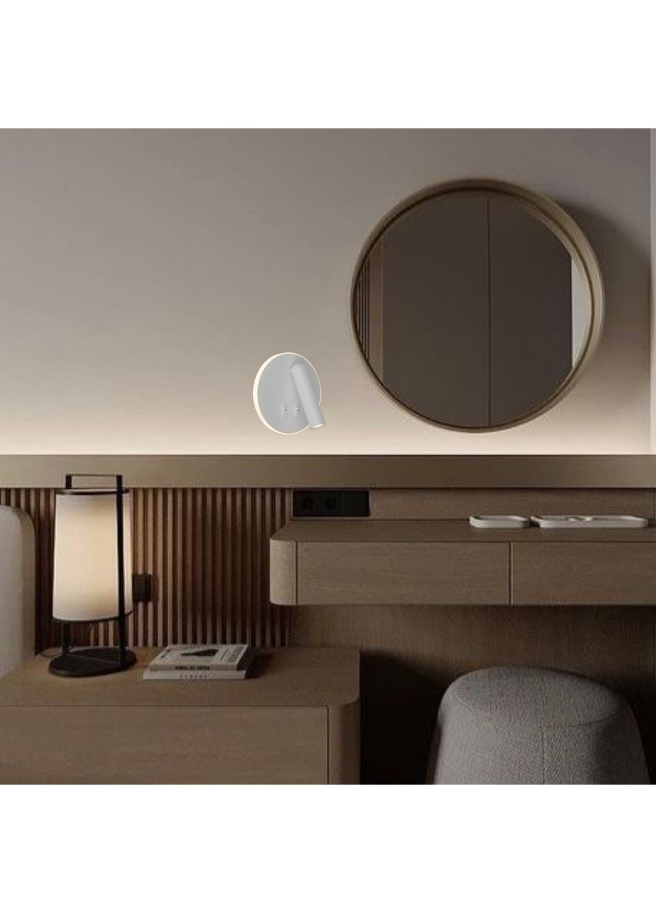 Белое светодиодное прикроватное бра (806-V306R WH) No Brand (370071136)