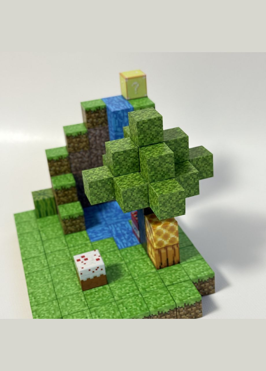 Детский магнитный конструктор кубики Minecraft, 128 деталей No Brand (322595032)