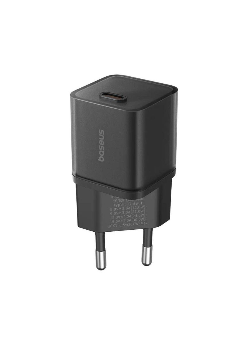 Мережевий зарядний пристрій GaN5S Fast Charger 1C 30W EU Cluster Black Baseus (322222804)