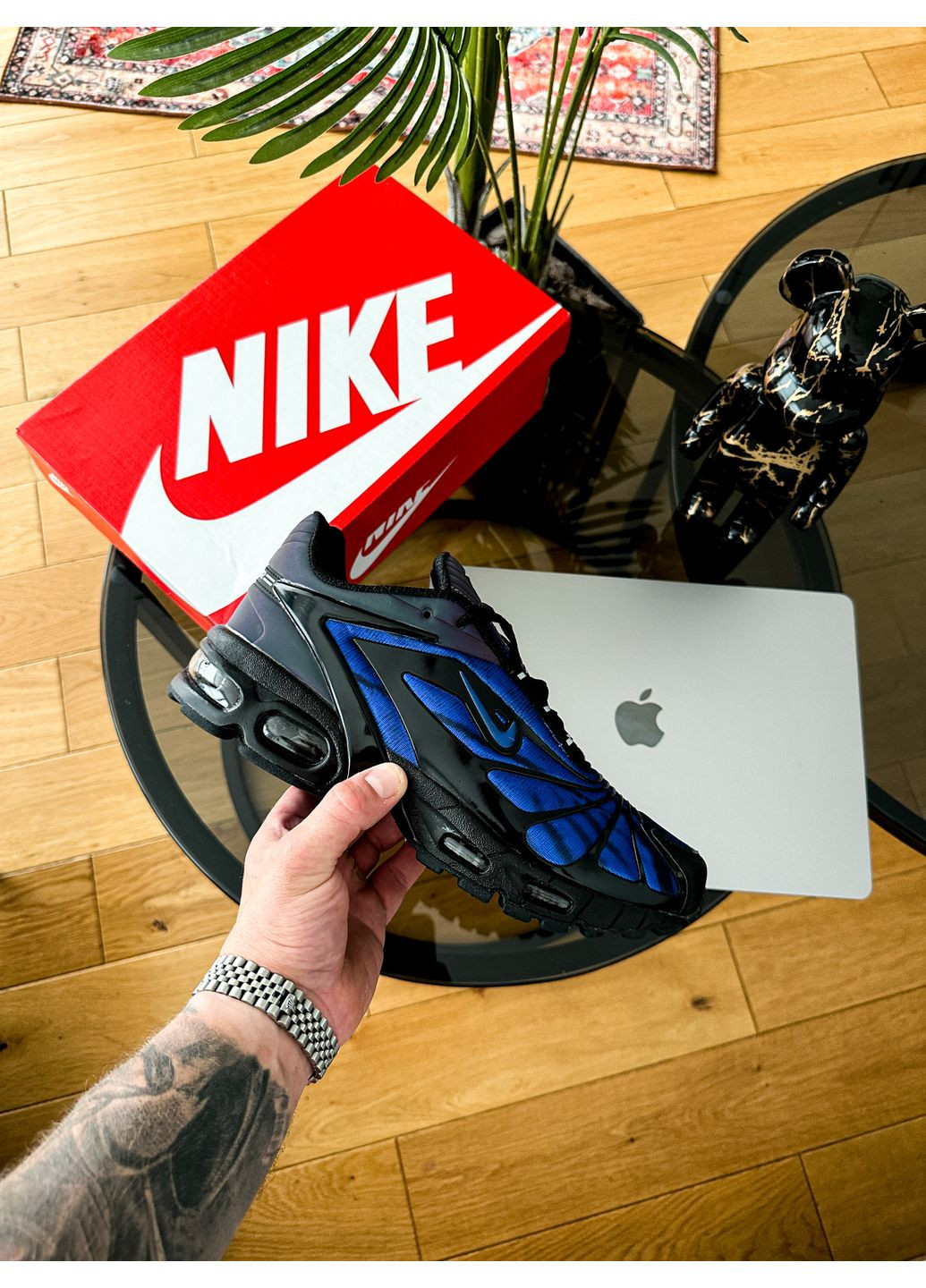 Синие демисезонные кроссовки мужские nike air max tailwind 5x skepta blue black | найк аир макс теилвинд 5 х скепта синие No Brand