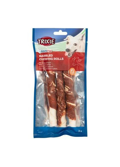 Ласощі Denta Fun для собак Паличка для чищення зубів з мармуровою яловичиною 17 см 140 г 3 шт Trixie (349823221)