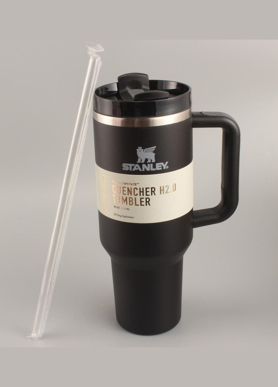 Термос термочашка Quencher H2.0 Tumbler з нержавіючої сталі Black 1,18 л KT6007802 Stanley (315833212)