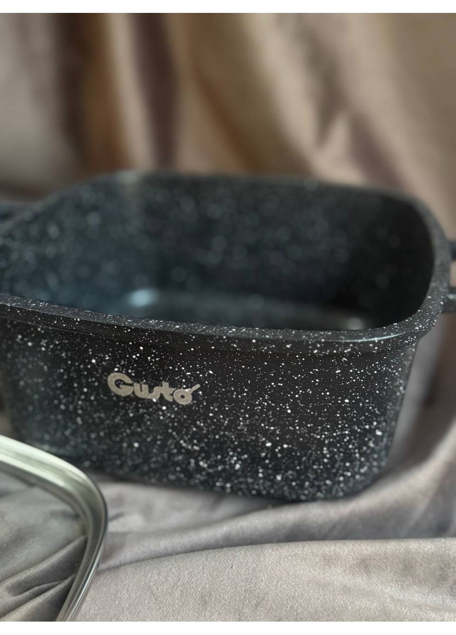 Кастрюля GT-2504-22 с антипригарным покрытием MARBLE 22x9.5 cм 3.5 л Черный Gusto (356776486)